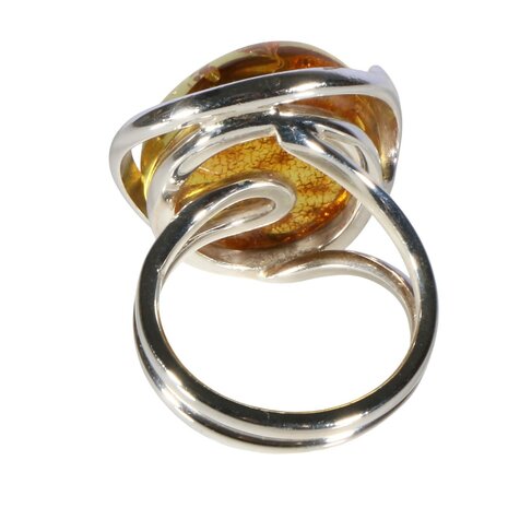 Zilveren ring barnsteen maat 18 1/2 (verstelbaar) | ovaal 2,1 x 1,8 cm Zilveren ring barnsteen maat 18 1/2 (verstelbaar) | ovaal 2,1 x 1,8 cm