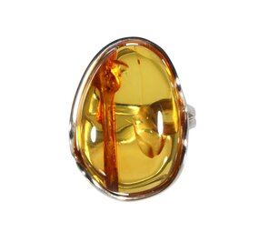 Zilveren ring barnsteen maat 18 1/2 (verstelbaar) | ovaal 3 x 2,1 cm Zilveren ring barnsteen maat 18 1/2 (verstelbaar) | ovaal 3 x 2,1 cm