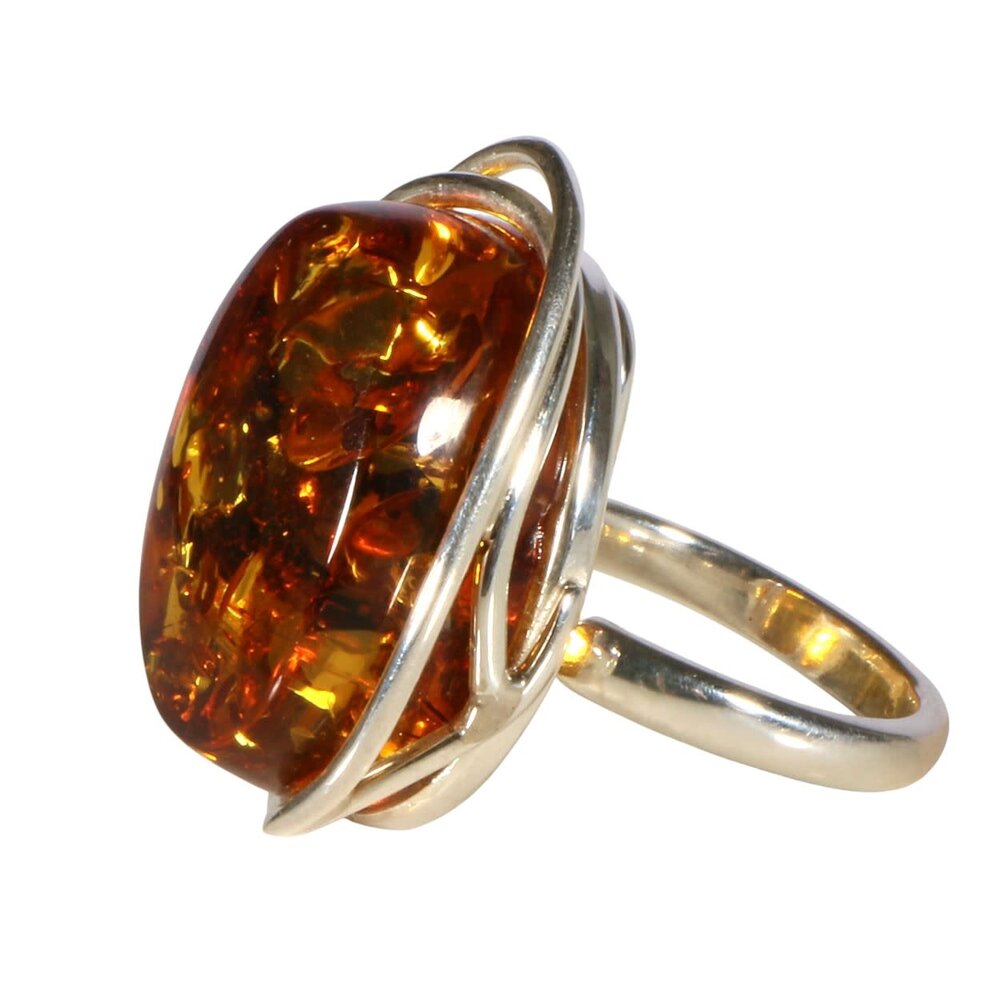 Zilveren ring barnsteen maat 18 (verstelbaar) | ovaal 2,4 x 1,9 cm Zilveren ring barnsteen maat 18 (verstelbaar) | ovaal 2,4 x 1,9 cm