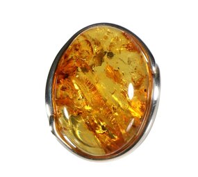 Zilveren ring barnsteen maat 19 (verstelbaar) | ovaal 3,3 x 2,4 cm Zilveren ring barnsteen maat 19 (verstelbaar) | ovaal 3,3 x 2,4 cm