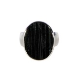 Zilveren ring toermalijn (zwart) maat 18 | ovaal ruw 2 x 1,5 cm Zilveren ring toermalijn (zwart) maat 18 | ovaal ruw 2 x 1,5 cm
