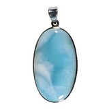 Zilveren hanger larimar | ovaal 4,5 x 2,6 cm Zilveren hanger larimar | ovaal 4,5 x 2,6 cm