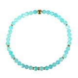 Amazoniet gold filled armband 4 mm facet | op elastiek Amazoniet gold filled armband 4 mm facet | op elastiek