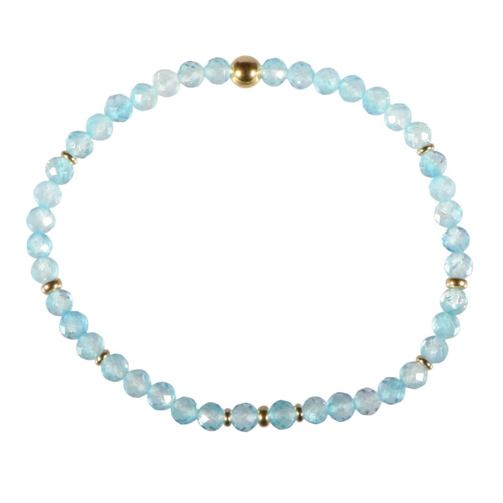 Apatiet (groen/blauw) gold filled armband 4 mm facet | op elastiek