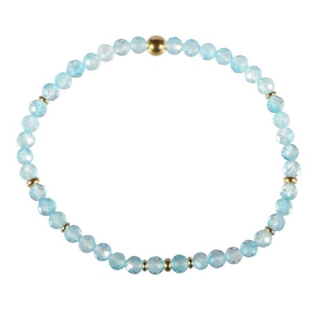 Apatiet (groen/blauw) gold filled armband 4 mm facet | op elastiek