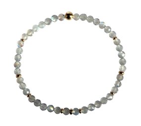 Labradoriet gold filled armband 4 mm facet | op elastiek Labradoriet gold filled armband 4 mm facet | op elastiek