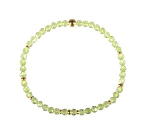 Peridoot gold filled armband 4 mm facet | op elastiek Peridoot gold filled armband 4 mm facet | op elastiek