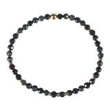 Saffier gold filled armband 4 mm facet | op elastiek Saffier gold filled armband 4 mm facet | op elastiek