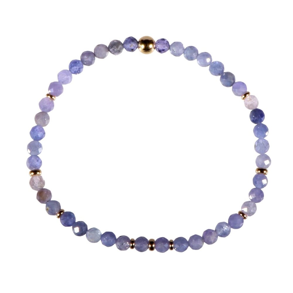 Tanzaniet gold filled armband 4 mm facet | op elastiek Tanzaniet gold filled armband 4 mm facet | op elastiek
