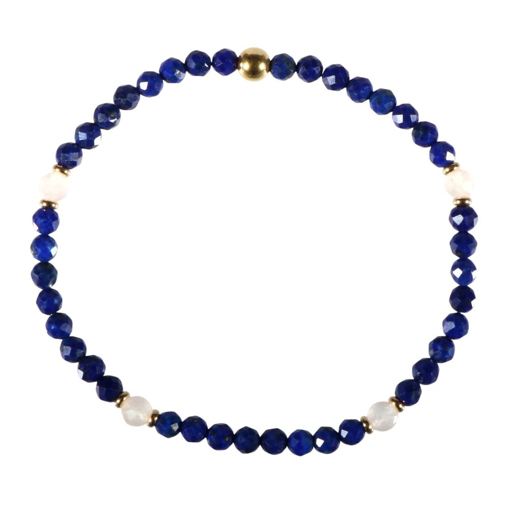 Lapis lazuli met rozenkwarts gold filled armband 4 mm facet Lapis lazuli met rozenkwarts gold filled armband 4 mm facet