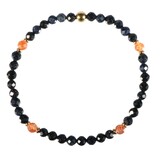 Saffier met zonnesteen gold filled armband 4 mm facet Saffier met zonnesteen gold filled armband 4 mm facet