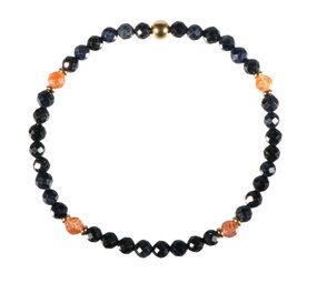 Saffier met zonnesteen gold filled armband 4 mm facet Saffier met zonnesteen gold filled armband 4 mm facet