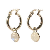 Zilveren creolen maansteen (regenboog) | hartjes 8 x 8 mm Zilveren creolen maansteen (regenboog) | hartjes 8 x 8 mm