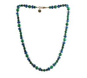 Gold filled ketting malachiet met lapis lazuli Gold filled ketting malachiet met lapis lazuli