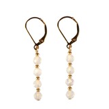 Gold filled oorbellen maansteen (regenboog) | facet 4 mm