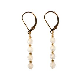 Gold filled oorbellen maansteen (regenboog) | facet 4 mm Gold filled oorbellen maansteen (regenboog) | facet 4 mm