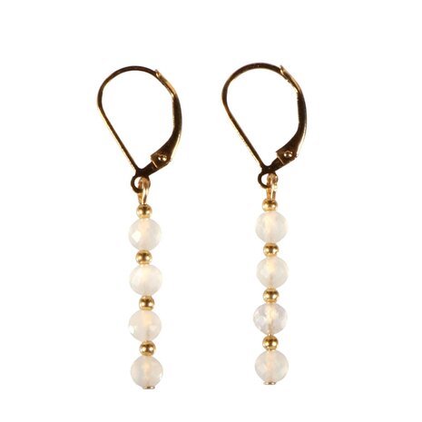 Gold filled oorbellen maansteen (regenboog) | facet 4 mm Gold filled oorbellen maansteen (regenboog) | facet 4 mm