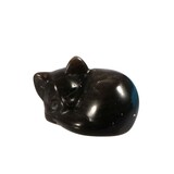 Obsidiaan (zilver) liggende kat |  3 x 2,5 x 2 cm