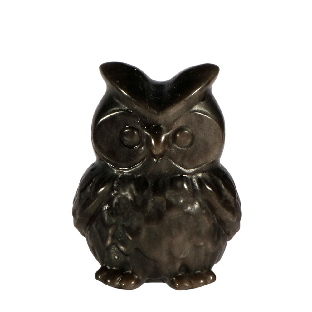 Obsidiaan (zilver) uil | 5 x 4 x 3,5 cm Obsidiaan (zilver) uil | 5 x 4 x 3,5 cm