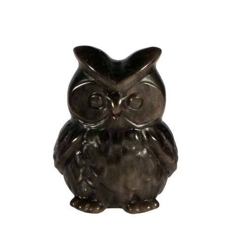 Obsidiaan (zilver) uil | 5 x 4 x 3,5 cm Obsidiaan (zilver) uil | 5 x 4 x 3,5 cm