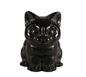 Obsidiaan (zwart) kat 10 x 8 x 6,5 cm Obsidiaan (zwart) kat 10 x 8 x 6,5 cm