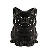 Obsidiaan (zwart) kat 10 x 8 x 6,5 cm Obsidiaan (zwart) kat 10 x 8 x 6,5 cm
