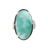 Zilveren ring pectoliet maat  16 1/2  | ovaal 2,6 x 1,4 cm