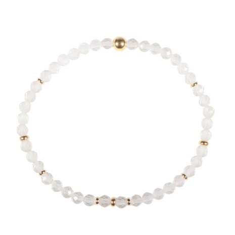 Bergkristal gold filled armband 4 mm facet | op elastiek Bergkristal gold filled armband 4 mm facet | op elastiek