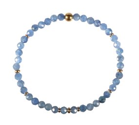 Kyaniet gold filled armband 4 mm facet | op elastiek Kyaniet gold filled armband 4 mm facet | op elastiek