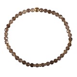 Rookkwarts gold filled armband 4 mm facet | op elastiek Rookkwarts gold filled armband 4 mm facet | op elastiek