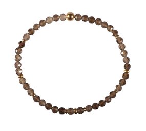 Rookkwarts gold filled armband 4 mm facet | op elastiek Rookkwarts gold filled armband 4 mm facet | op elastiek