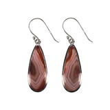 Zilveren oorbellen agaat (Botswana) druppel 2,5 x 0,9 cm Zilveren oorbellen agaat (Botswana) druppel 2,5 x 0,9 cm