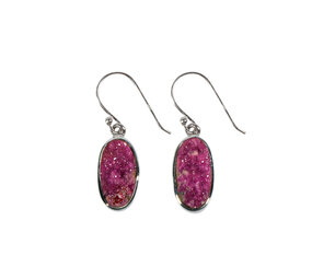 Zilveren oorbellen calciet (cobalto) | ovaal ruw 1,6 x 0,8 cm Zilveren oorbellen calciet (cobalto) | ovaal ruw 1,6 x 0,8 cm