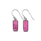 Zilveren oorbellen calciet (cobalto) | rechthoek ruw 1,4 x 0,6 cm Zilveren oorbellen calciet (cobalto) | rechthoek ruw 1,4 x 0,6 cm