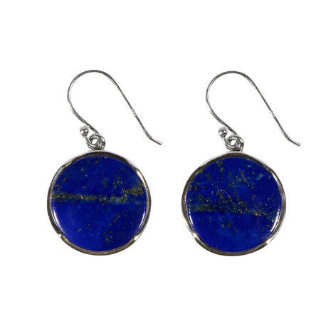 Zilveren oorbellen lapis lazuli | rond 1,9 cm Zilveren oorbellen lapis lazuli | rond 1,9 cm