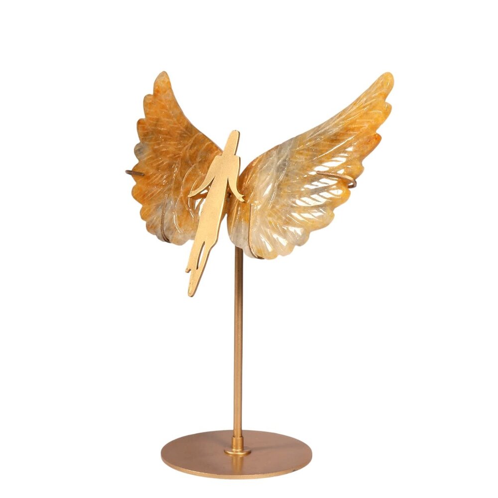 Golden healer (limonietkwarts) engel op standaard 21 x 12,5 cm | 580 gram Golden healer (limonietkwarts) engel op standaard 21 x 12,5 cm | 580 gram