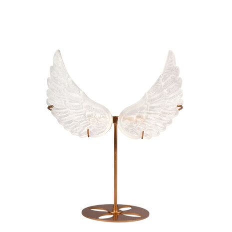 Seleniet engelenvleugels op standaard (goudkleur) 14 x 17,5 cm Seleniet engelenvleugels op standaard (goudkleur) 14 x 17,5 cm