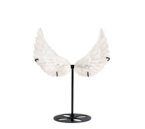 Seleniet engelenvleugels op standaard (zwart) 14 x 17,5 cm Seleniet engelenvleugels op standaard (zwart) 14 x 17,5 cm