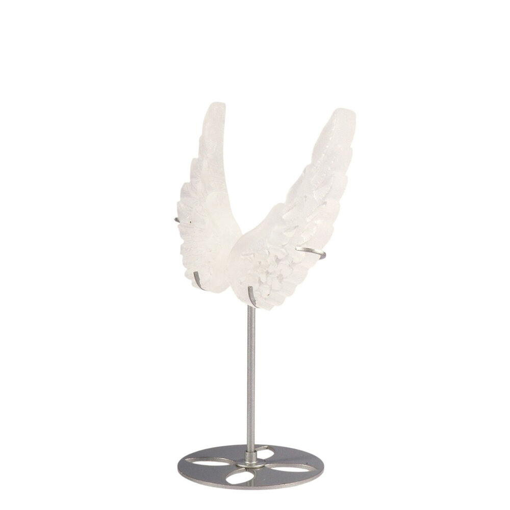 Seleniet engelenvleugels op standaard (zilverkleur) 14 x 17,5 cm Seleniet engelenvleugels op standaard (zilverkleur) 14 x 17,5 cm