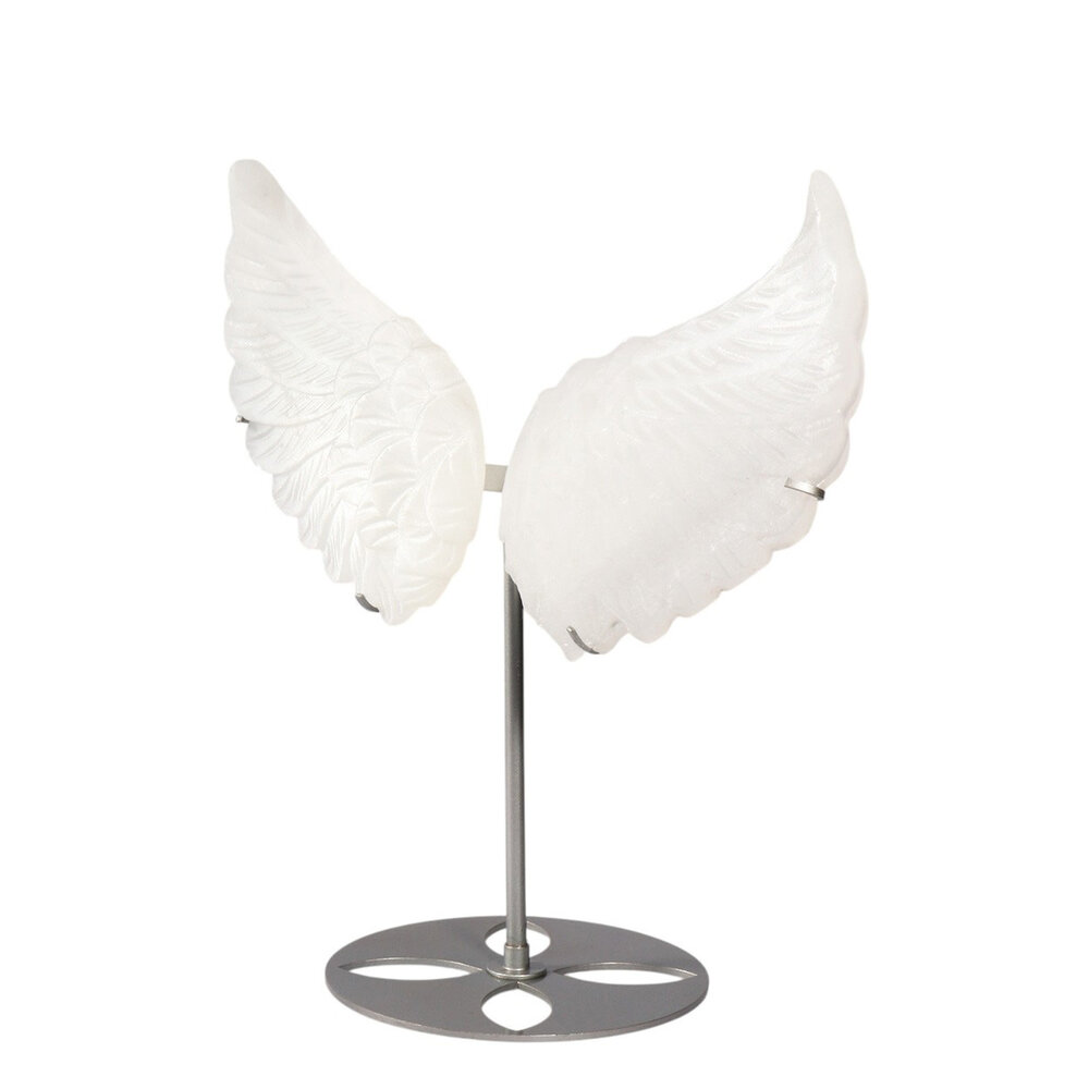 Seleniet engelenvleugels op standaard (zilverkleur) 29 x 31,5 cm | 1248 gram Seleniet engelenvleugels op standaard (zilverkleur) 29 x 31,5 cm | 1248 gram