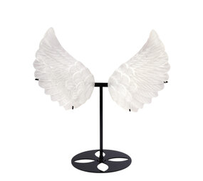 Seleniet engelenvleugels op standaard (zwart) 29 x 32 cm