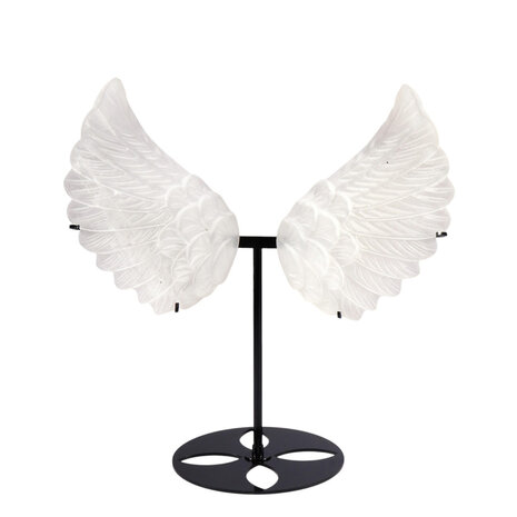 Seleniet engelenvleugels op standaard (zwart) 29 x 32 cm