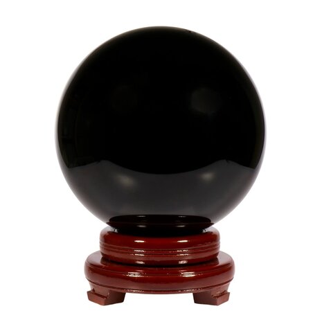 Obsidiaan (zwart) bol met standaard 195 mm | 10 kg Obsidiaan (zwart) bol met standaard 195 mm | 10 kg