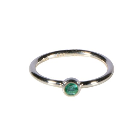 Zilveren ring smaragd maat 18 | rond facet 0,3 cm (1) Zilveren ring smaragd maat 18 | rond facet 0,3 cm (1)