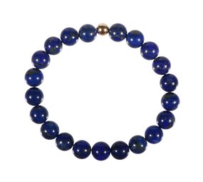 Lapis lazuli armband A-kwaliteit met 14k gouden kraal | 8 mm Lapis lazuli armband A-kwaliteit met 14k gouden kraal | 8 mm