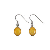 Zilveren oorbellen saffier (geeI) ovaal facet 1 x 0,9 cm Zilveren oorbellen saffier (geeI) ovaal facet 1 x 0,9 cm