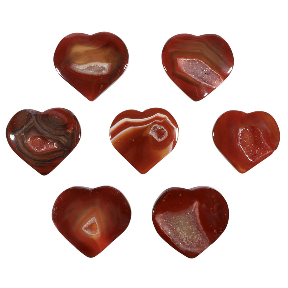 Carneool edelsteen hart drusy 4,5 - 5,5 cm Carneool edelsteen hart drusy 4,5 - 5,5 cm
