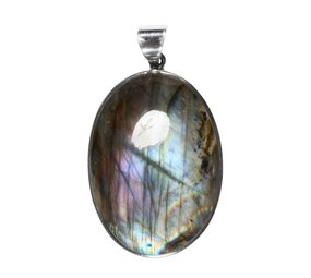 Zilveren hanger labradoriet | ovaal 4,1 x 2,9 cm Zilveren hanger labradoriet | ovaal 4,1 x 2,9 cm