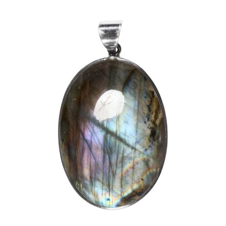 Zilveren hanger labradoriet | ovaal 4,1 x 2,9 cm Zilveren hanger labradoriet | ovaal 4,1 x 2,9 cm