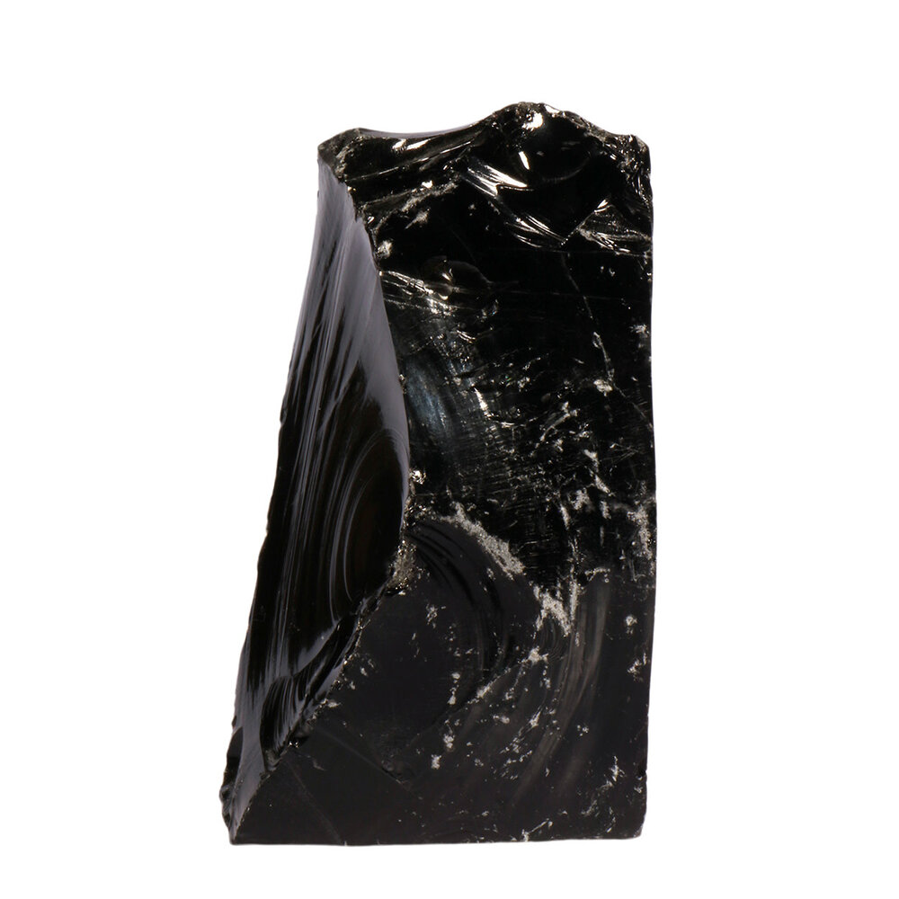 Obsidiaan ruw staand 8 x 9 x 18 cm | 2396 gram